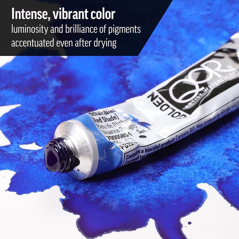 GOLDEN QoR Artist Watercolors, Cobalt Green, 11 ml Tube, Professional Watercolor Paint, Semi-Opaque - Image 3